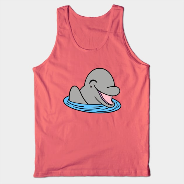 Cute happy dolphin greeting Tank Top by Andrew Hau